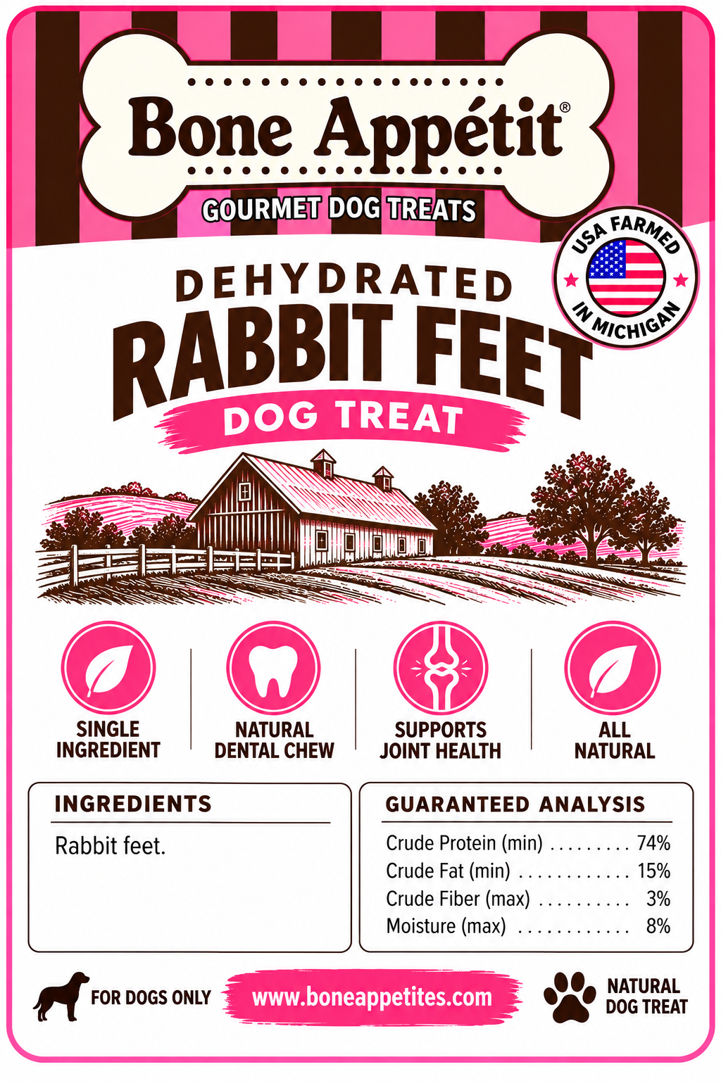 Dehydrated Rabbit Feet Farmed