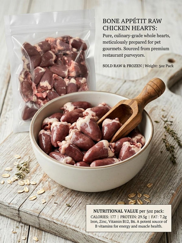 Bone Appétit Fresh Raw Chicken Hearts
