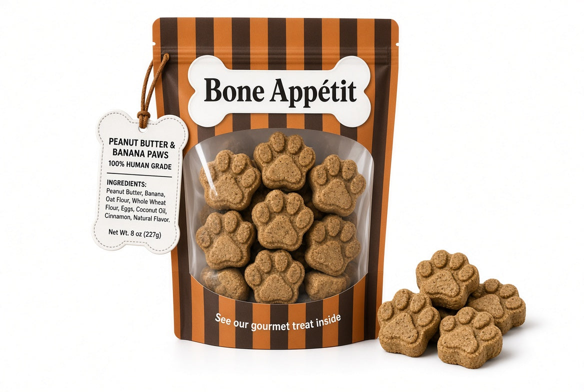 Bone Appétit Peanut Butter & Banana Paws